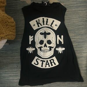 Killstar Black and White Skull Tank Top
